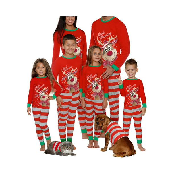 Christmas Family Matching Pajamas Set Santa's Deer Sleepwear For The Family Women And Men 